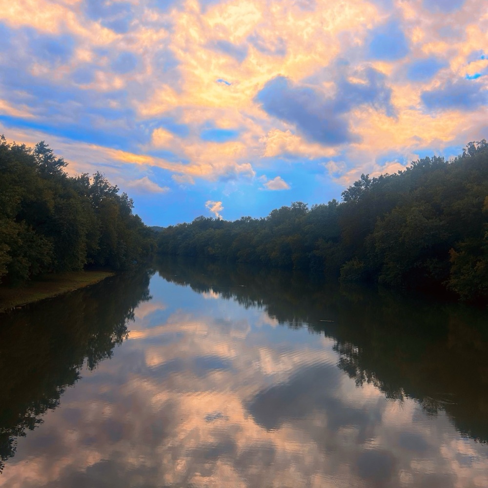 Tranquil River Sunset Art Print